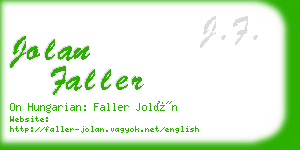 jolan faller business card